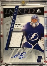 2020-21 UD SP GAME USED ANDREI VASILEVSKIY, #IS-AV, AUTO, INKED SWEATERS, #10/25