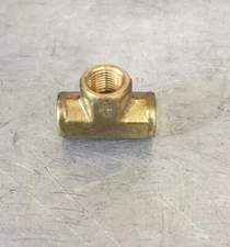 B-5605-02-02-02  Tee Fitting Forged 1/8" NPT Male Female, Fuel, Air, Oil, Brass