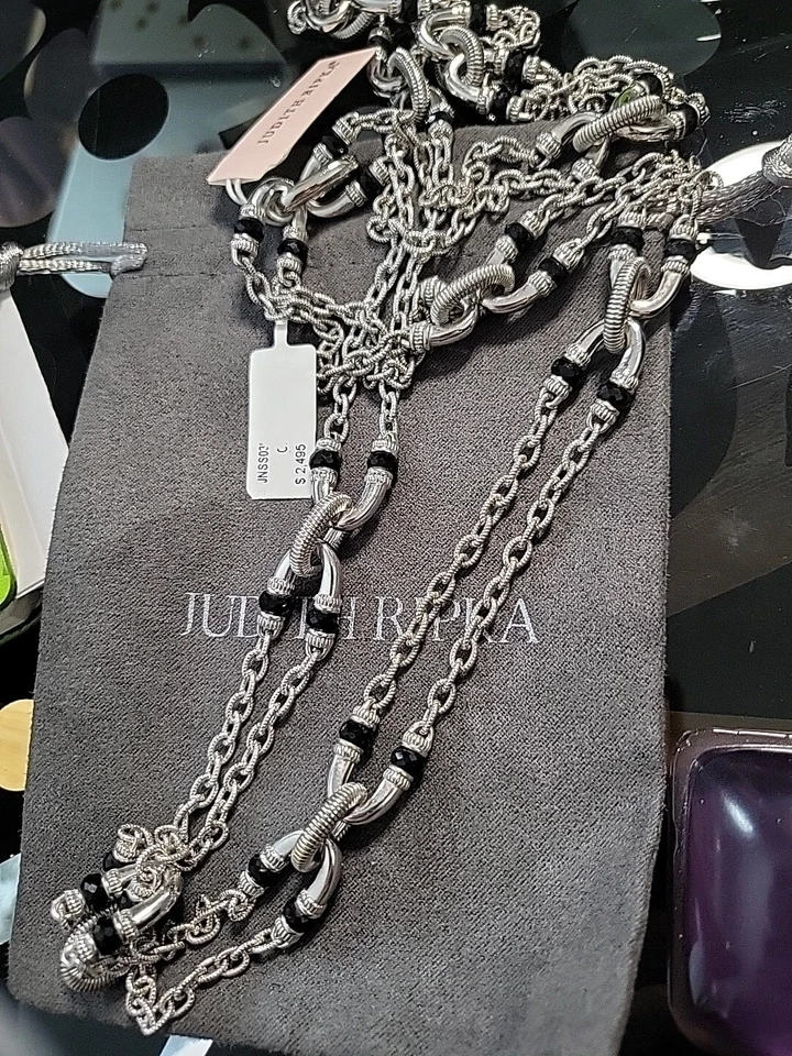 Collar Judith Ripka EternityStatement de ónix negro $2495 venta al por menor originalmente Foto 2 de 3