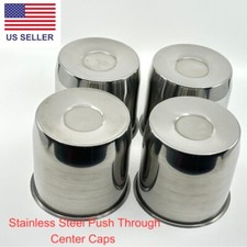 4 Stainless Steel 5.15 Push Through Center Caps Trailer Rims 8 X 6.5 8 Lug Whee