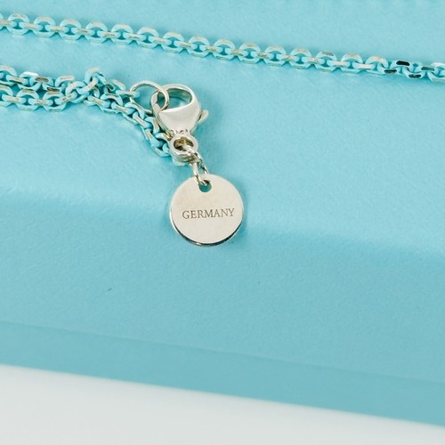 Tiffany & Co Sparkler Blue Coated Silver Enamel Chain Necklace 30" 2.5mm Links - Picture 5 of 10