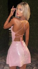 New With Tags THATS SO FETCH Olivia Pink Sequin Party Club Dress Size 6 #31671