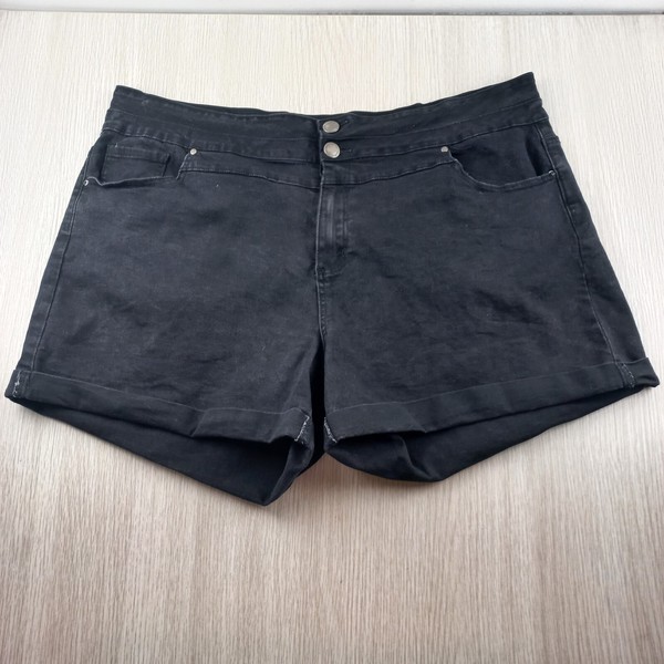 You & All Denim Shorts Women's Size 24 High Rise Rolled Cuff Double Button