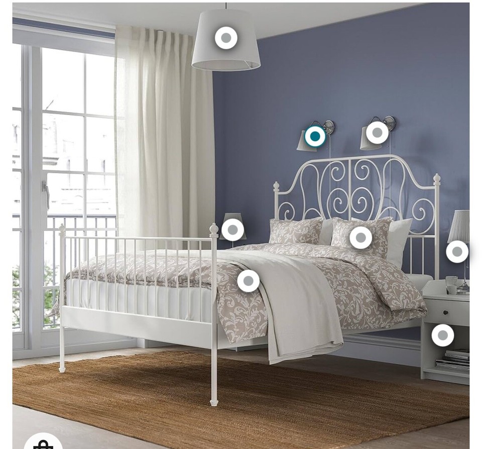 ikea white double bed with mattress eBay