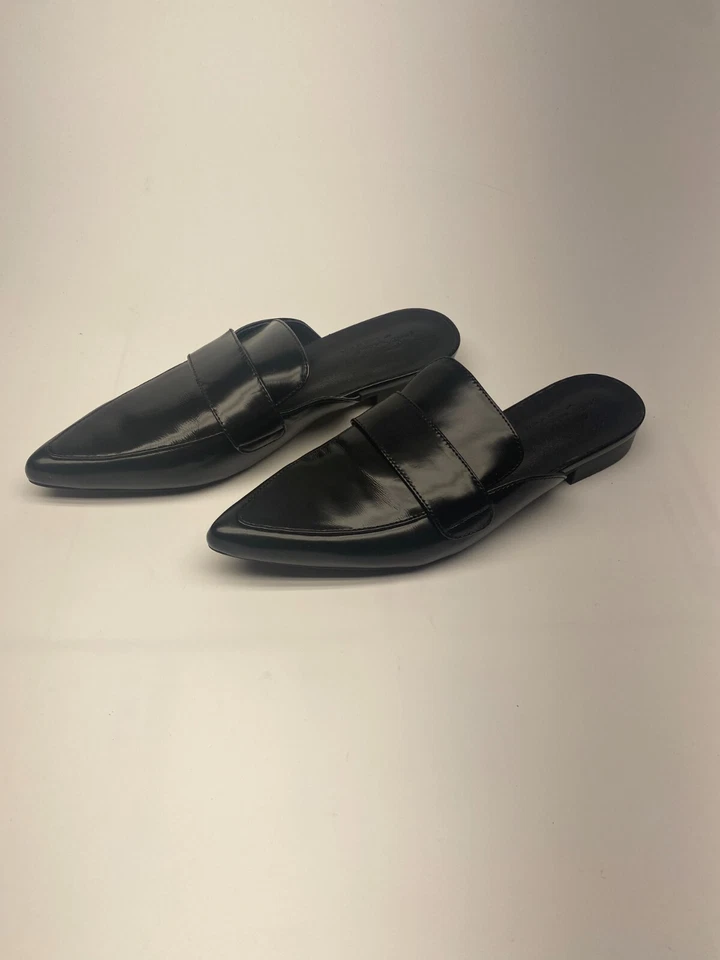 Mocasín de cuero para mujer 7 For All Mankind en cuero negro talla 7