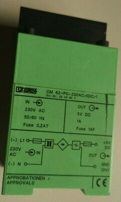Phoenix Contact CM 62-PS-230AC/5DC/1 Power Supply Art.Nr. 29 43 65 7 Netzteil 