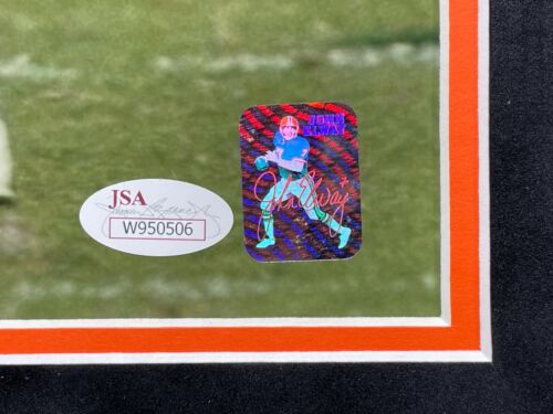 John Elway handsigniertes Denver Broncos 16x20 Foto gerahmt JSA signed altes Logo - Bild 4 von 8