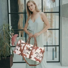 Signare Tapestry Running Horse Large Duffle Bag Overnight Bags Weekender
