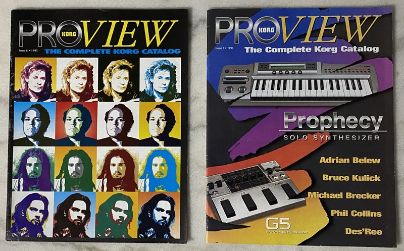 2-LOT KORG ProView Magazine Issue 6 & 7 1995-Daryl Hall, Brian May, Phil Collins