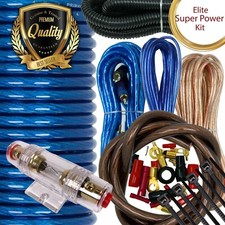 X-Brand True 4 Gauge Amp Kit Amplifier Install Wiring 4 Ga Wire Cable 2000W Blue