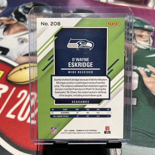 D'Wayne Eskridge 2021 Panini Chronicles Elite Update Purple /99 Seahawks Rookie - Picture 2 of 3