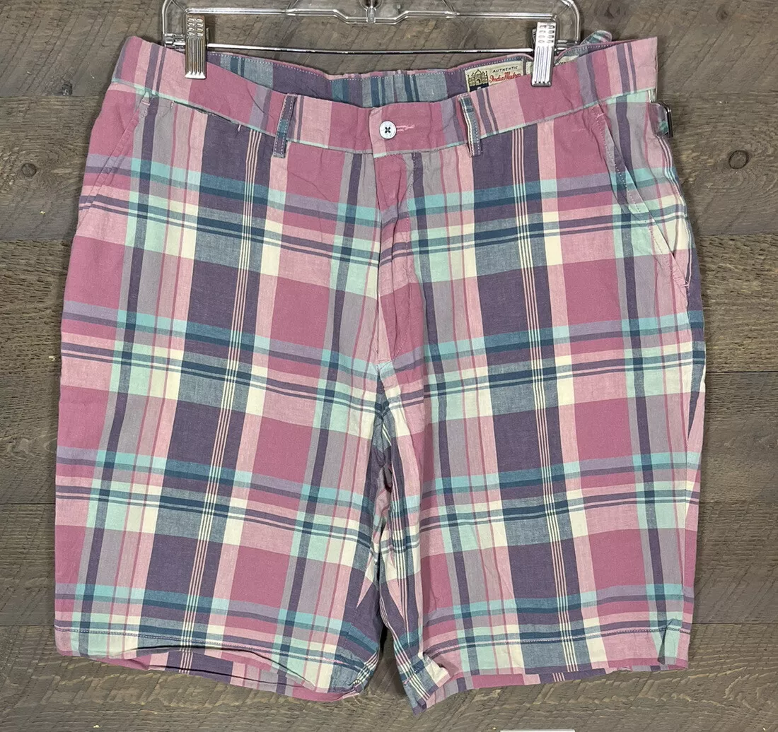 Mens pink hotsell plaid shorts