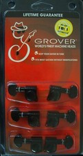 Grover 305BC Mid-Size Rotomatic Tuning Machines, 3 3, Black Chrome Finish