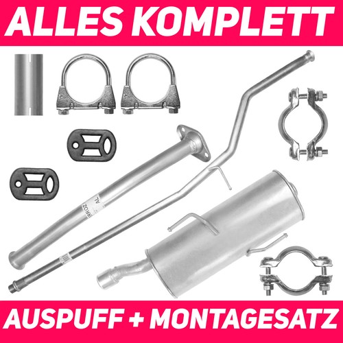 Auspuff-Schalldämpferset Für Peugeot 206 1.4 – Komplettes Mittenteil Und Endschalldämpfer