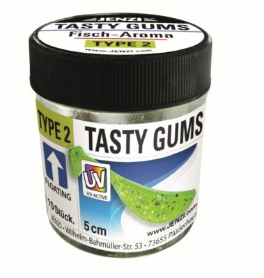 JENZI Tasty Gums Type 2 Fisch Aroma Gummiköder schwimmend 5cm