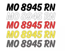 Custom Boat Registration Numbers Decals Set of 2 3" x 18" Letters Jet Ski Decal
