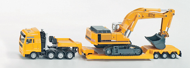 SUPER SIKU 1847 Heavy Haulage Transporter with Liebherr Excavator