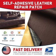 Brown Self-Adhesive Leather Repair Patch Tape For Seats Couch Sofa Chair Jacket