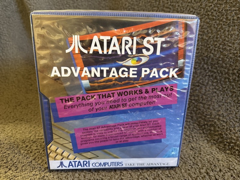 Rare Vintage ATARI ST ADVANTAGE PACK NEAR MINT - Atari Computers Box Games lot