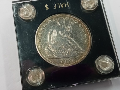 1875 CC Seated Liberty Silver Half Dollar 50C *Cleaned* - Picture 3 of 7