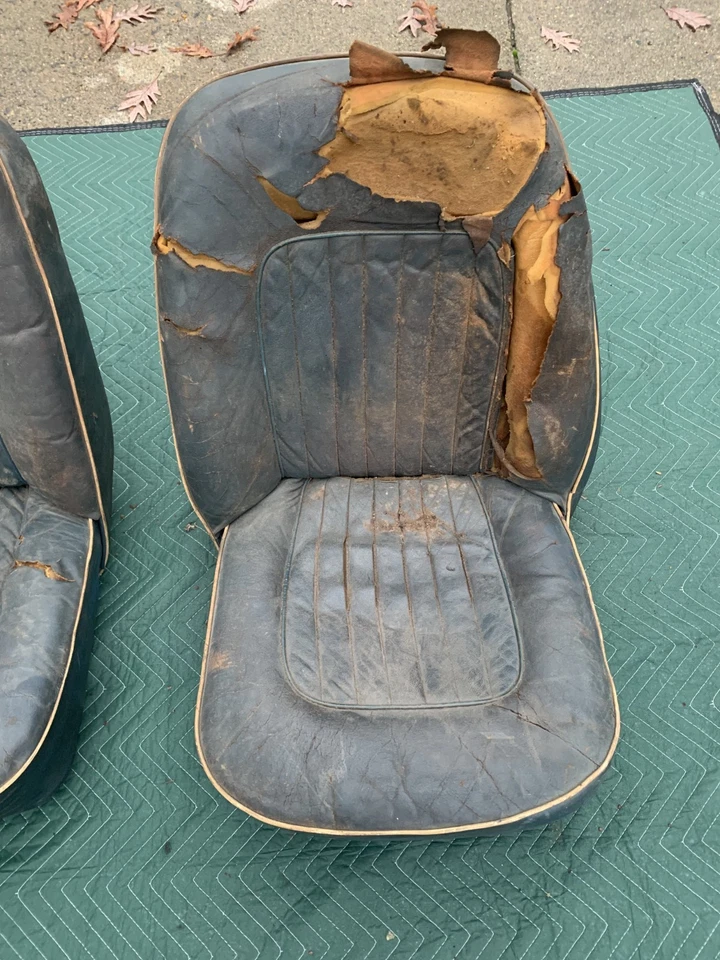 PAR ASIENTOS INTERIORES TRIUMPH TR4A CUERO ORIGINAL 1965 1966 1967 TR4 A NO TR4 Foto 3 de 4