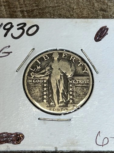 1930 P Standing Liberty Quarter - 90% Silver 25C US Coin