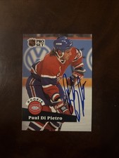 1991 Pro Set Hockey #546 Paul Di Pietro Rookie Auto