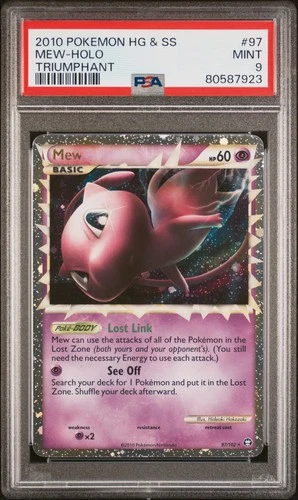 2010 Pokemon Heartgold & Soulsilver Triumphant Mew-Holo #97 MINT PSA 9