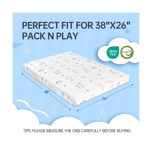 Pack and Play Matratze, beidseitige Festigkeit Memory Foam Pack N Play Matratze... - Bild 2 von 6