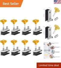 Window Locks, 8 Sets Sliding Security Window Lock with Key for Vertical  Hor...