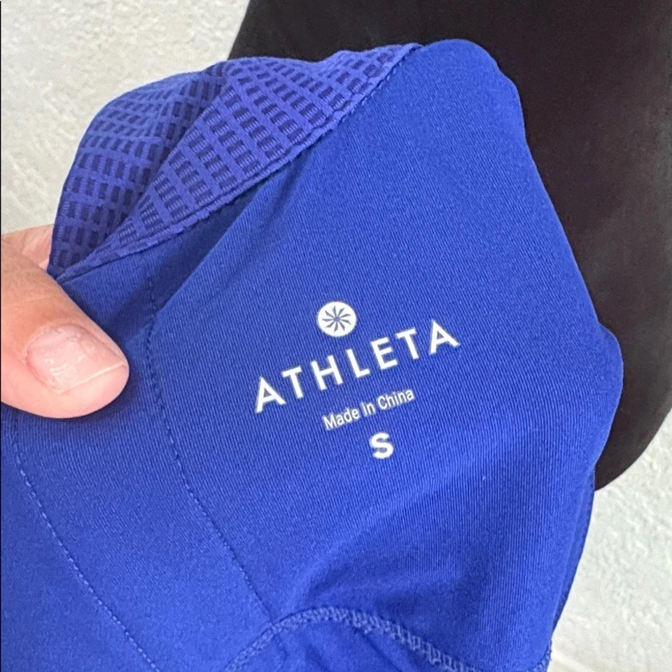 Camisa Polo Tenis Athleta Top Azul Real Ropa Activa Manga Corta Talla Pequeña Foto 2 de 4