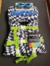 Hurley Splash Surfer Infant Swim Vest MD To 30 lbs White/blk Checkered goggles