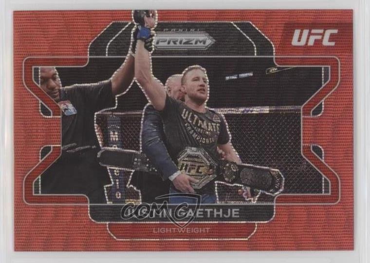 2022 Panini Prizm UFC Ruby Wave Prizm Justin Gaethje #44 5b1
