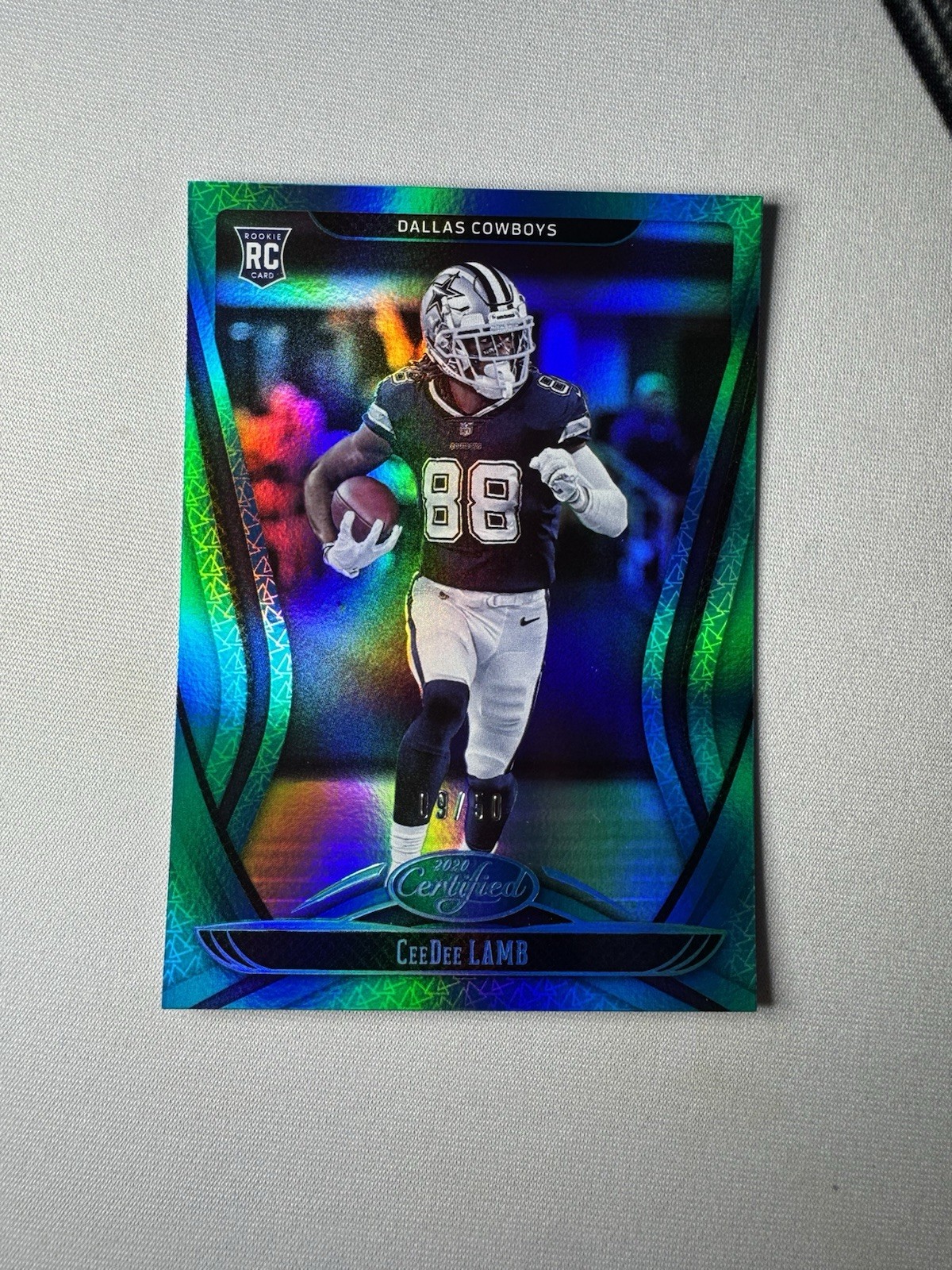 2020 Panini Certified - Rookies CeeDee Lamb #105 Mirror Teal /50 (RC)