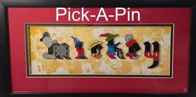 Mickey Mouse Through The Years Framed Pin Set Individual Letters PP13568