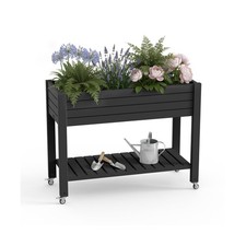 EasyUp 21 Gallon Raised Garden Bed with Legs and Wheels, Raised Planter Box w...