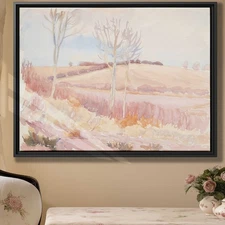 Vintage Rural Watercolor Landscape Canvas Print Wall Art Rustic Decor Framed Art