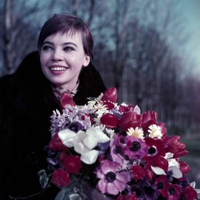 Leslie Caron In Fur Coat 10x10 giclee photo 