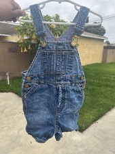 Vintage Classic Baby Gap Blue Jeans Overalls Jumper Snap Bottom 6-12 Months