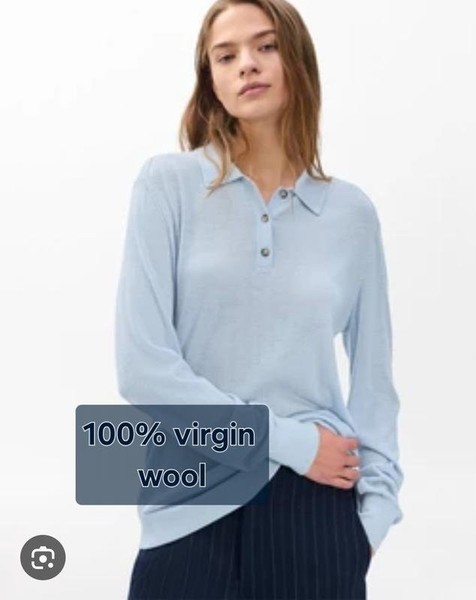 Women Peter Hahn Sweater Blue Wool 42