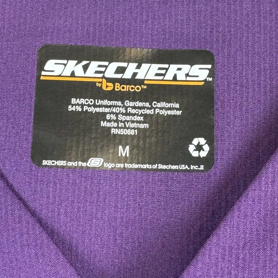 Blusa Médica Barco Uniforms by Skechers Mediana Púrpura Manga Corta Cuello en V Foto 3 de 4
