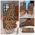 Leopard Heart Bow Ring Stand Case For Samsung Galaxy S23/S24/S25/S26 Plus/Ultra