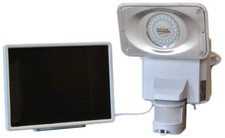 10"H White Motion-Activated Solar LED Camera and Flood Light