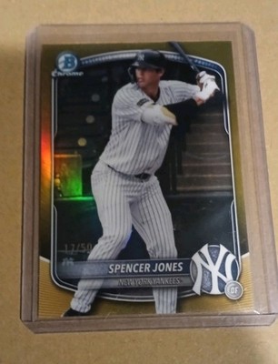 2025 Bowman Chrome Draft True Gold Spencer Jones #BDC-9 Gold /50 (RC)