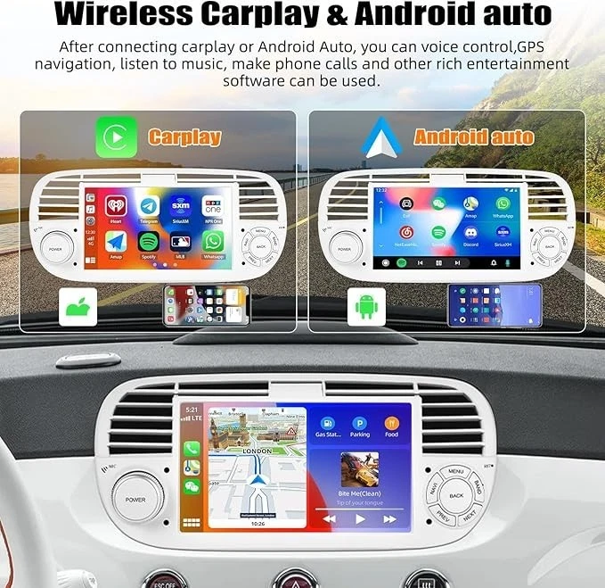 [1+32GB] Android 13 Autoradio  CarPlay/Android Auto pour FIAT 500 2007-2015 - Bild 4 von 4