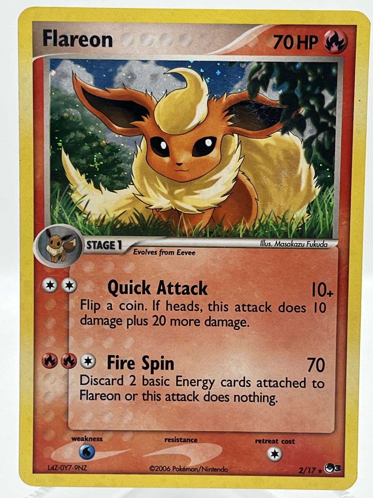 Flareon 2/17 Pop Series 3 Holo Rare 2006 Promo Vintage Pokemon TCG Card