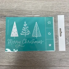 Chalk Couture Transfer Trio of Trees Size A 5 x 7" Merry Christmas