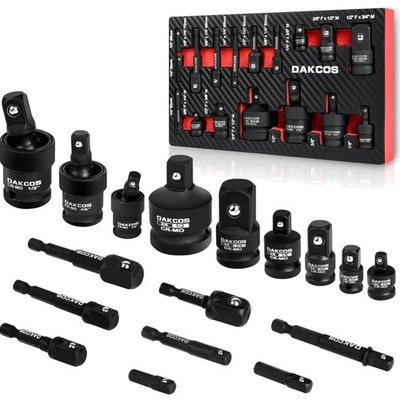 Werkzeugadapter Set 17tlg. Kreuzgelenk Stecknüsse Schlagschrauber 1/4-1/2