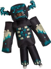 Disguise Minecraft Warden Inflatable Costume, Official Minecraft Inflating