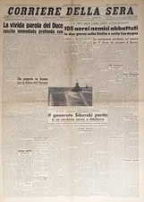 Daily - Corriere della Sera No. 160 - 1943 La vivida parole del Duce